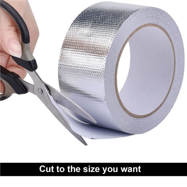 Self-Adhesive Tape High Temperature Leak Proof Tin Foil Duct Tape Seal Pipe Insulation